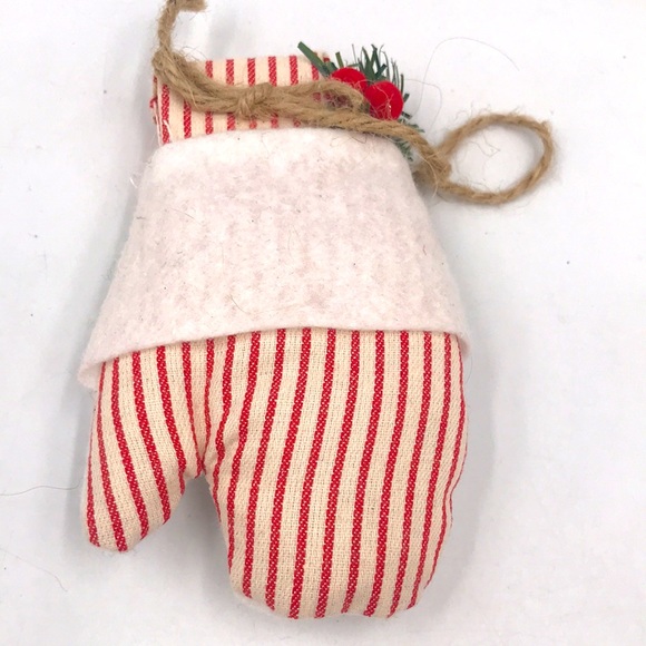 Farmhouse Red/White Plaid Mitten/Sack Ornament Bundle Set of 2 - Picture 3 of 8